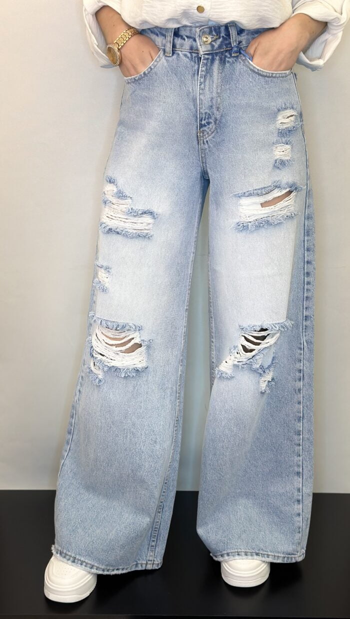 i8 Denim platūs plėšyti džinsai