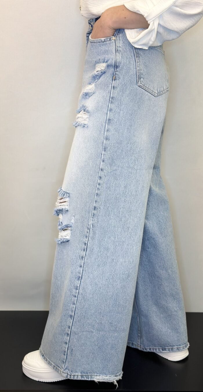 i8 Denim platūs plėšyti džinsai - Image 5