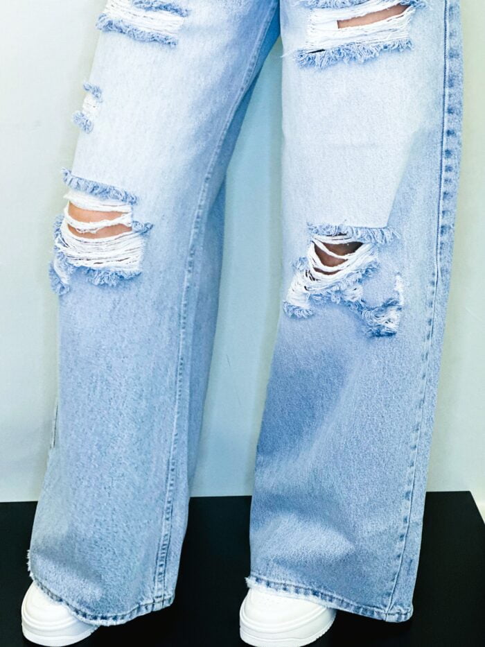i8 Denim platūs plėšyti džinsai - Image 2
