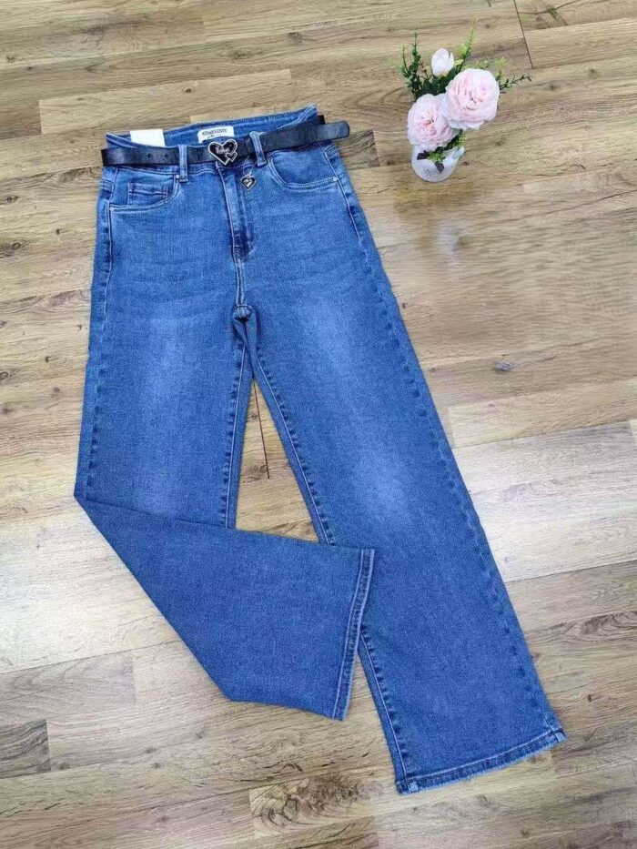 REDSEVENTY moteriški platūs džinsai su diržu